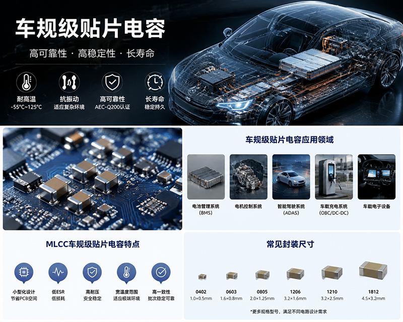 车规级贴片电容如何选型？新能源汽车应用关键解析